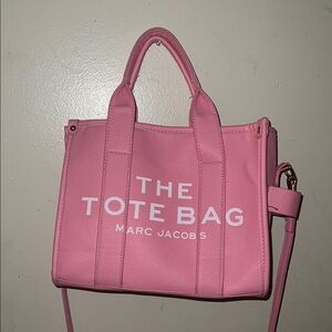 Marc Jacobs Pink Canvas Tote Bag with Removable Strap
